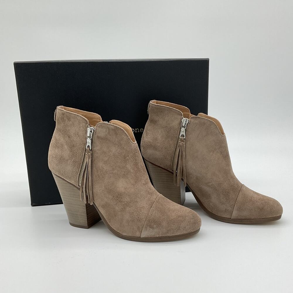 Rag & Bone Suede Taupe Margot Booties Size EU 40 / US 10 - Picture 2 of 8